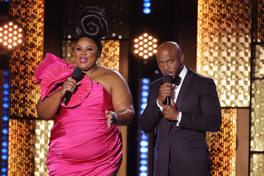 Nicole Byer and Taye Diggs host the show at the Fairmont Century Plaza Hotel in Los Angeles.