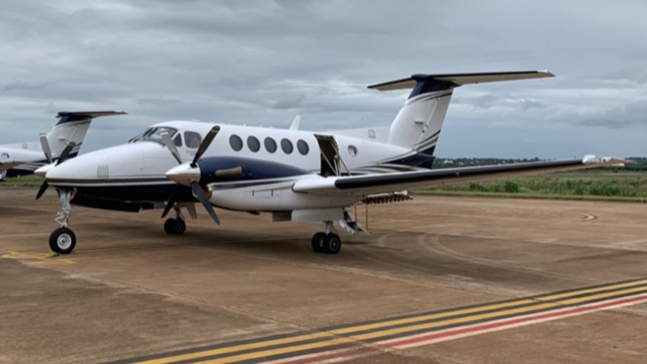 King Air's twin engine plane that is used for cloud seeding.