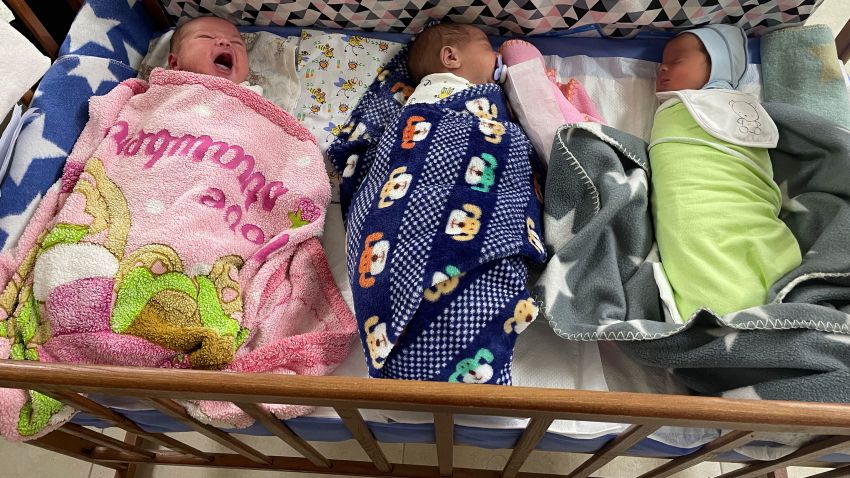 Surrogate babies at the BioTexCom Center for Human Production in the Ukrainian capital, Kyiv.