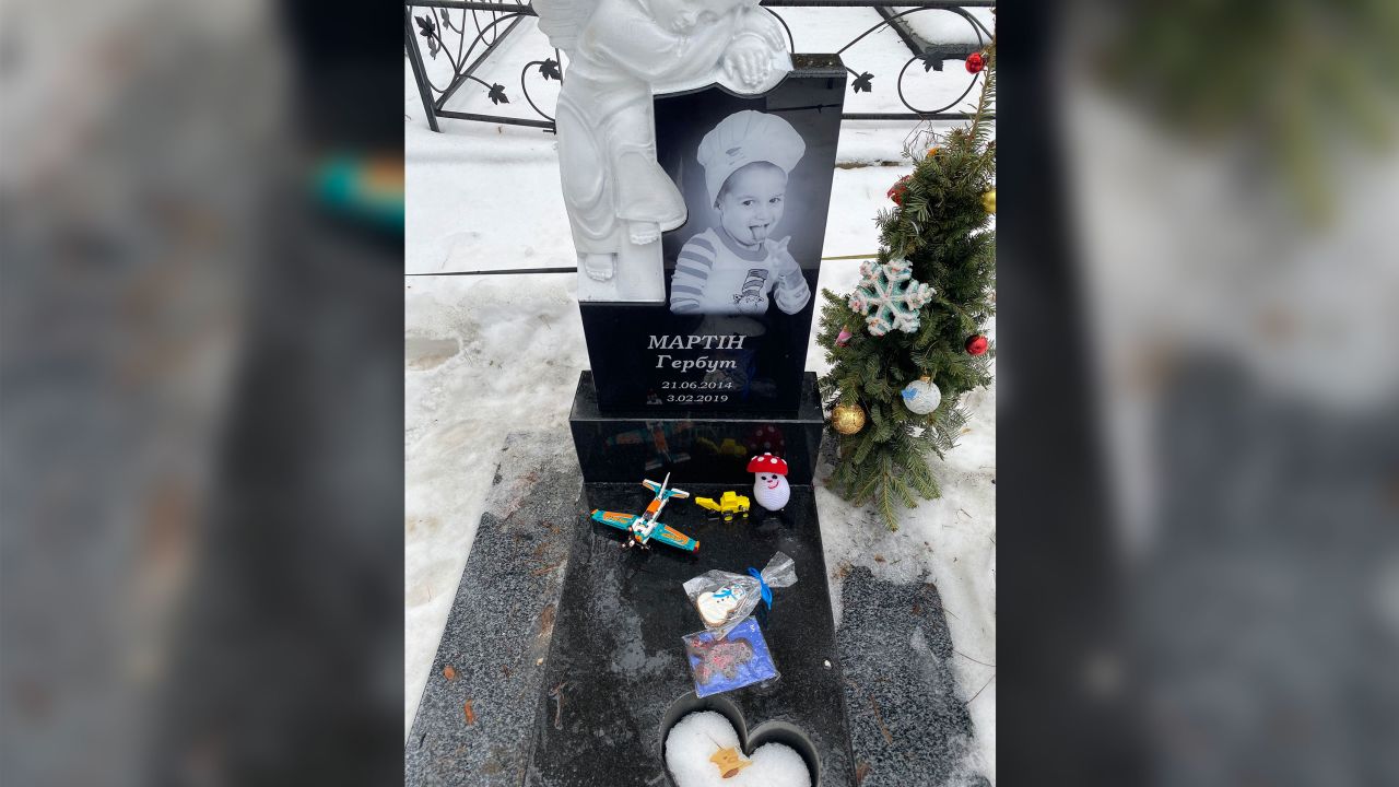 Martin Gerbut's grave is located a short drive from Yulia Gerbut's home in Kyiv.
