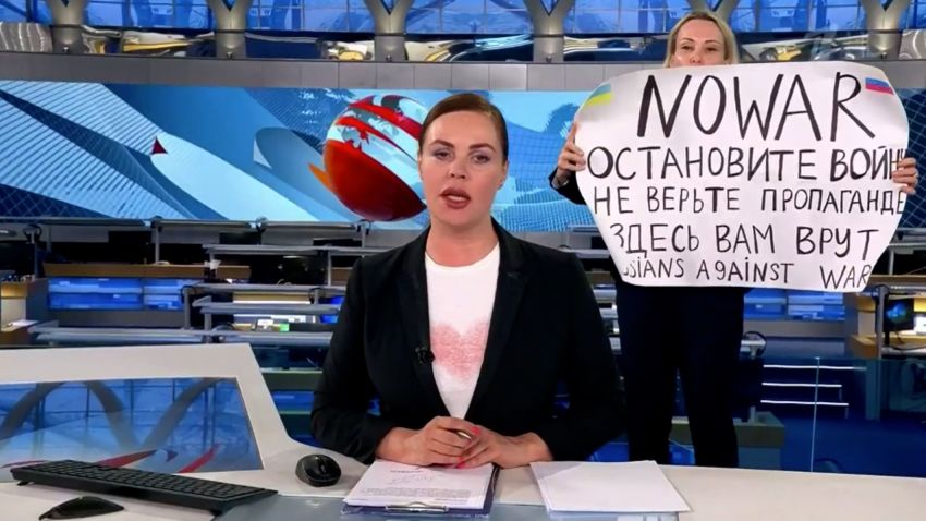russia channel 1 protester