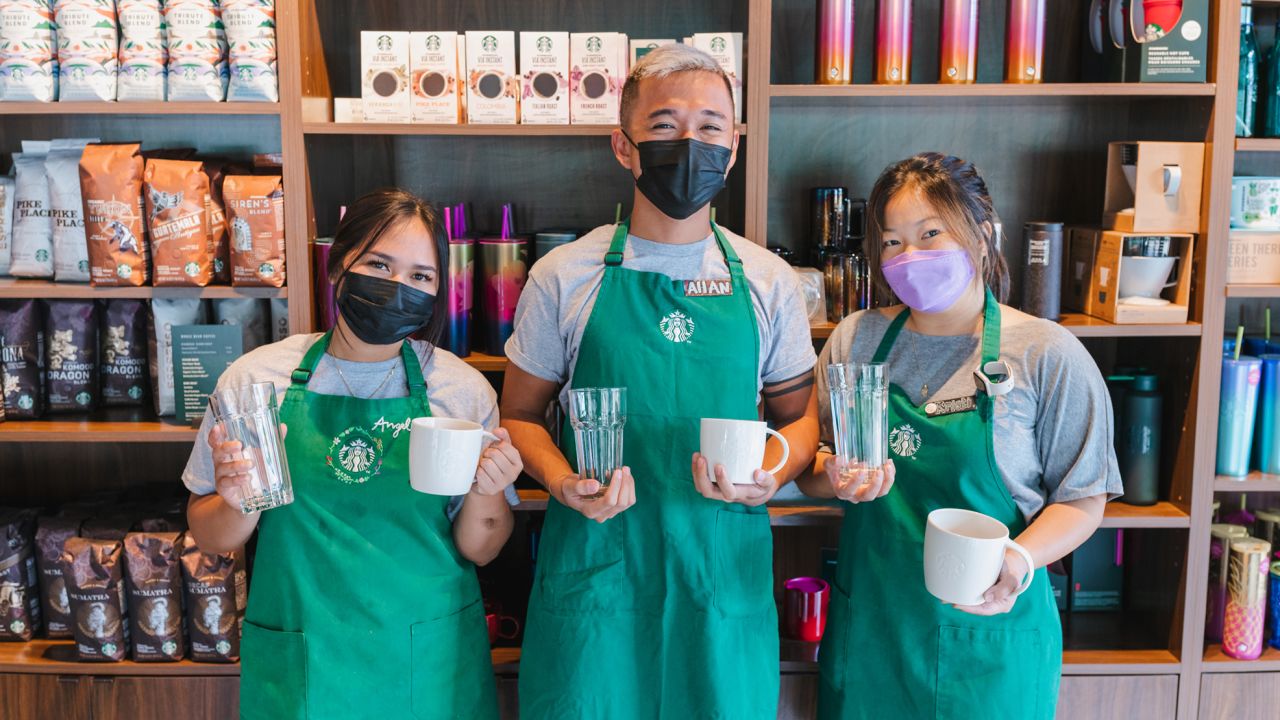 Starbucks wants all customers to be able to use reusable mugs and glasses at its stores. 