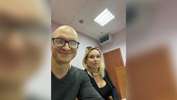 A lawyer for the Russian television editor who held up an anti-war sign during a live broadcast on Monday confirmed to CNN that they have found Marina Ovsynnikova. A photo showing Ovsynnikova and one of her lawyer's, Anton Gashinsky, was published on Telegram this afternoon. Dmitry Zakhvatov and other lawyers have been trying to locate Channel One editor Marina Ovsynnikova since her protest on Monday.