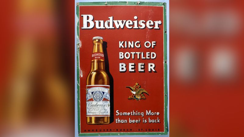 Unused 1990s ECUADOR Budweiser Beer Script Letter Label Tavern Trove 