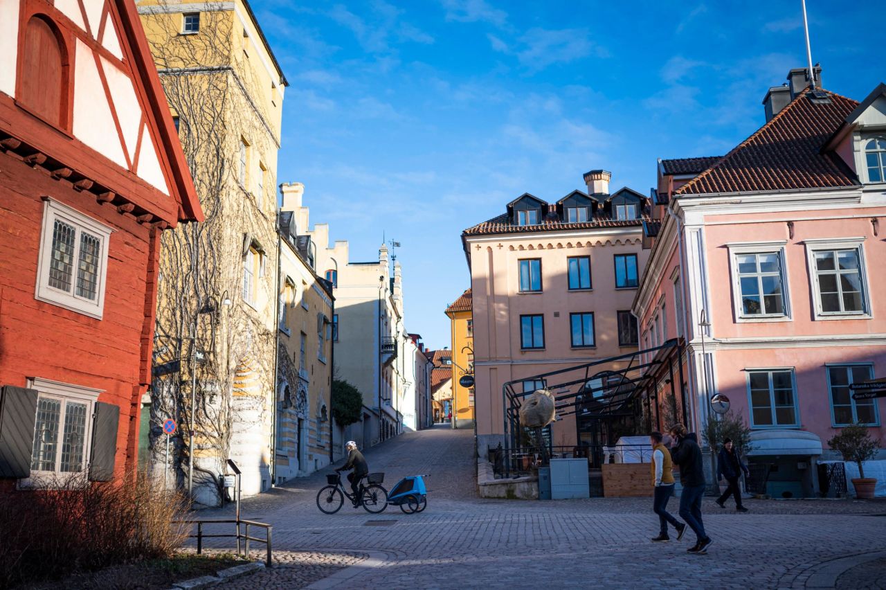The island of Gotland in Sweden is a popular vacation destination. The town of Visby is pictured on March 3, 2022.