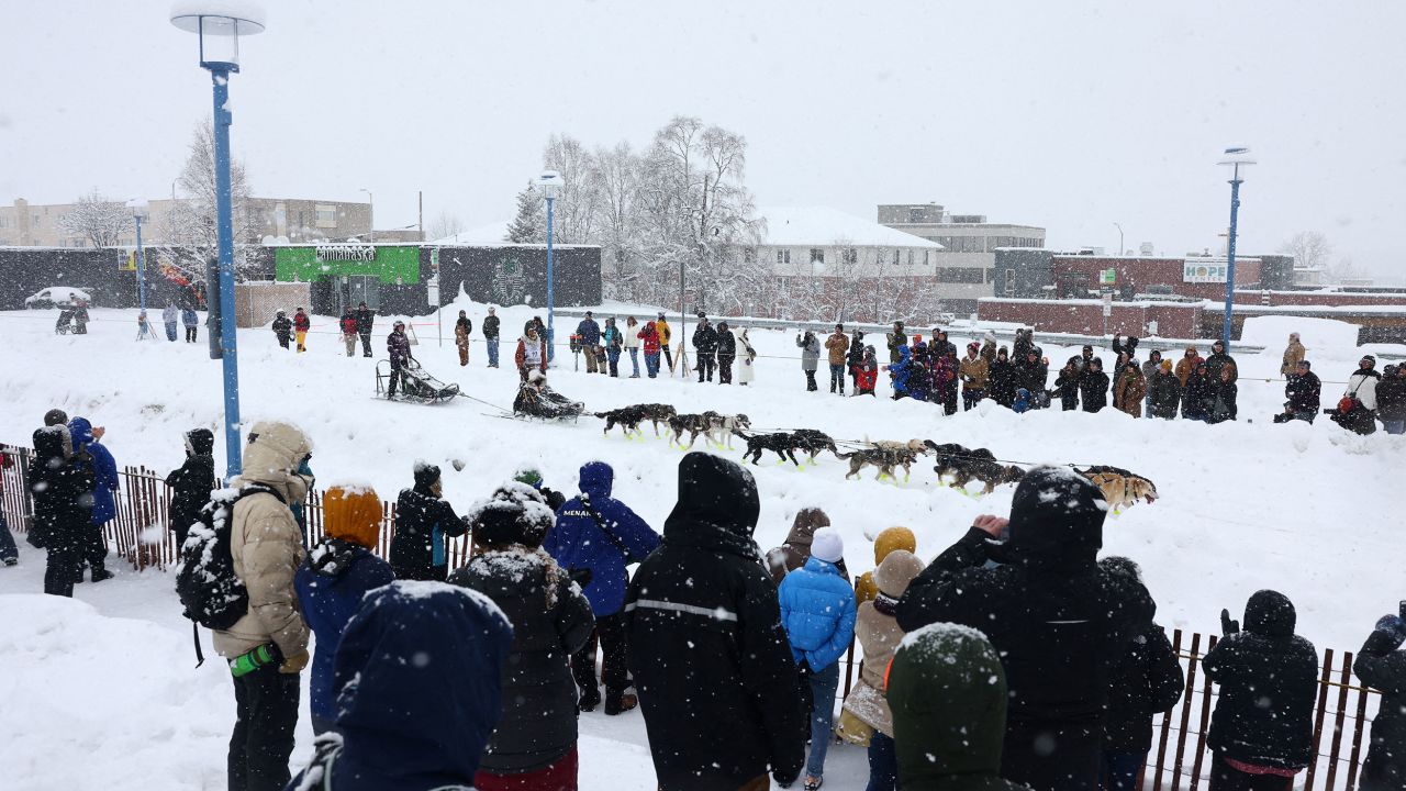 Brent Sass during the ceremonial start of the 50th Iditarod Trail Sled Dog Race in Anchorage, Alaska, U.S. March 5, 2022.