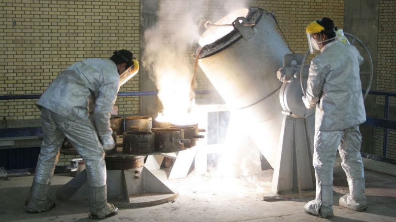 ISFAHAN, IRAN - MARCH 30:  Technicians work inside of a uranium conversion facility producing unit March 30, 2005 just outside the city of Isfahan, about 254 miles (410 kilometers), south of capital Tehran, Iran. The cities of Isfahan and Natanz in central Iran are home to the heart of Iran's nuclear program. The facility in Isfahan makes hexaflouride gas, which is then enriched by feeding it into centrifuges at a facility in Natanz, Iran. Iran's President Mohammad Khatami and the head of Iran's Atomic Energy Organisation Gholamreza Aghazadeh visited the facilities. (Photo by Getty Images)