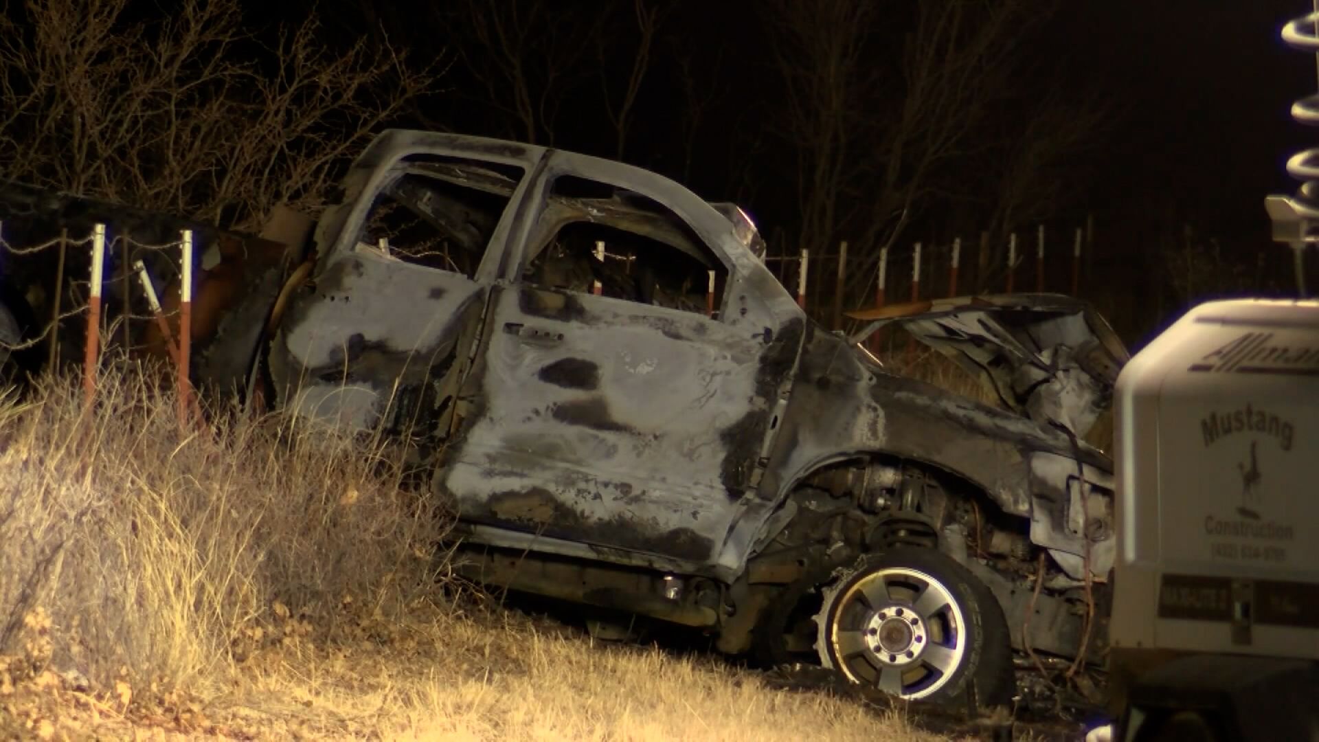 Vehicle rolls over in three-car crash in Sutton