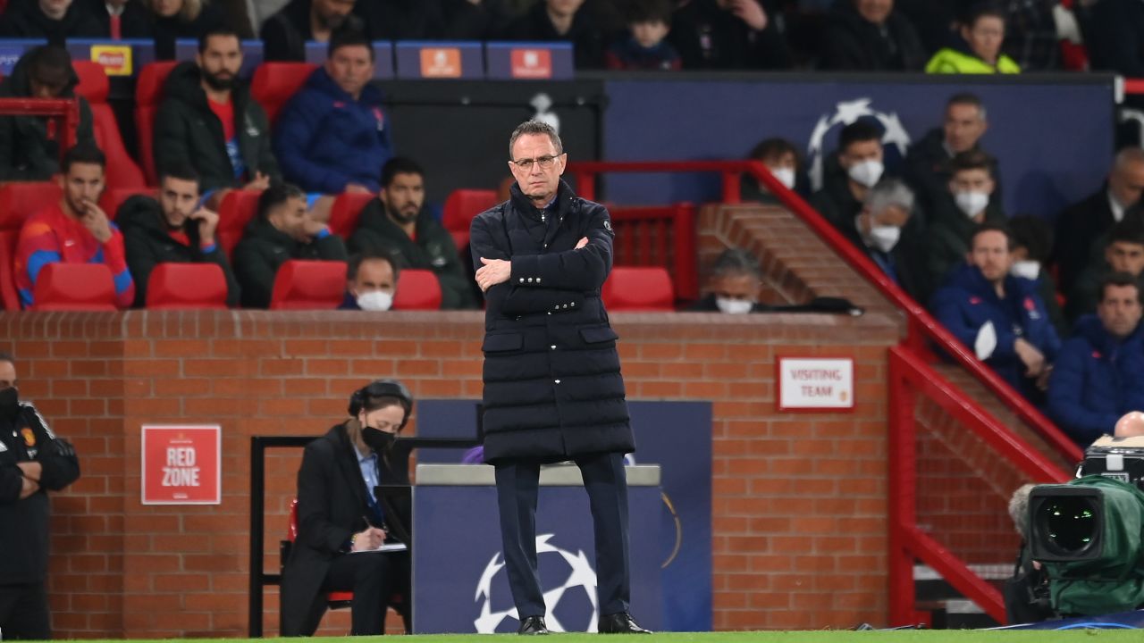 Ralf Rangnick cut a frustrated figure during Manchester United's defeat to Atlético Madrid.