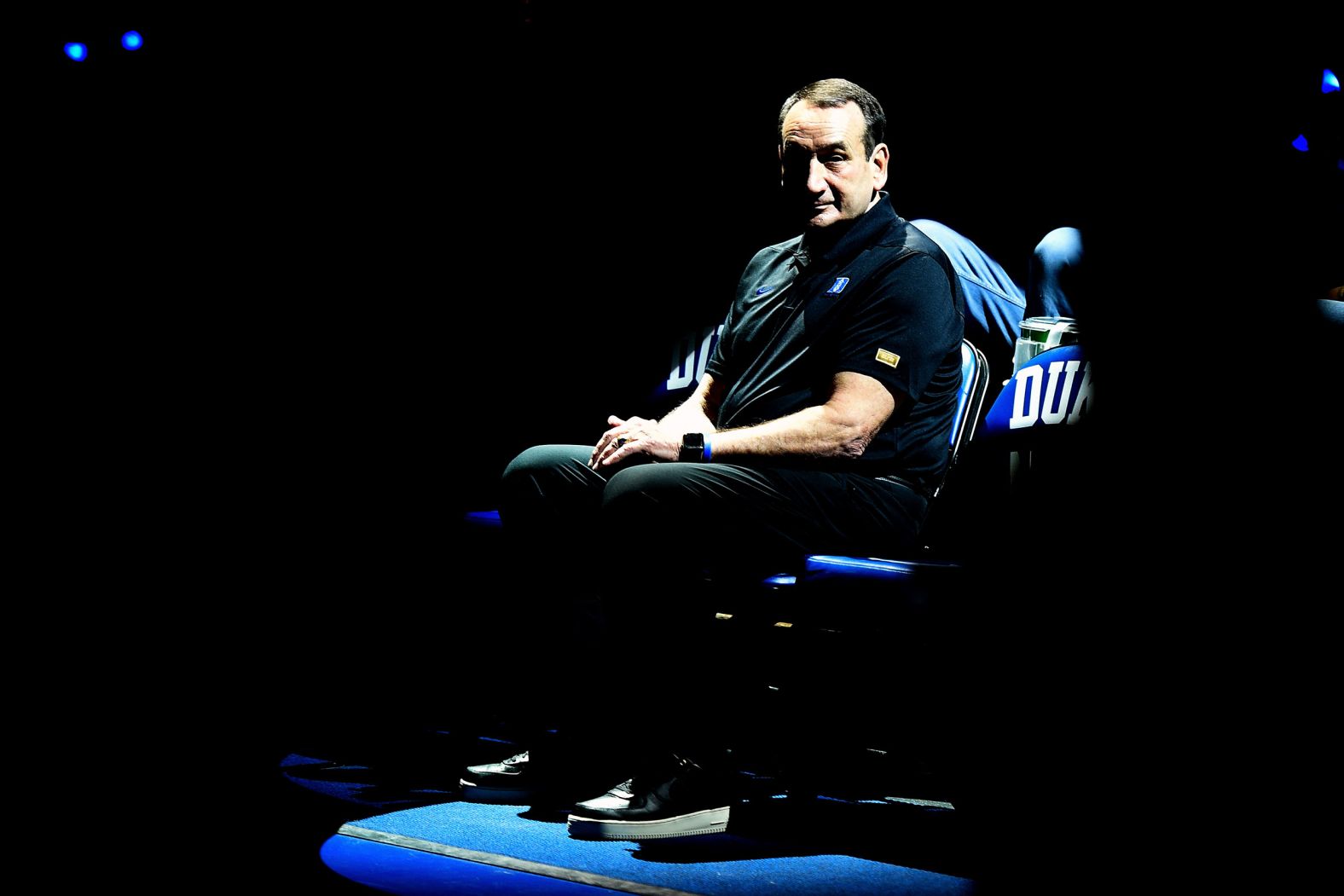 Krzyzewski attends a preseason event at Duke in 2021.