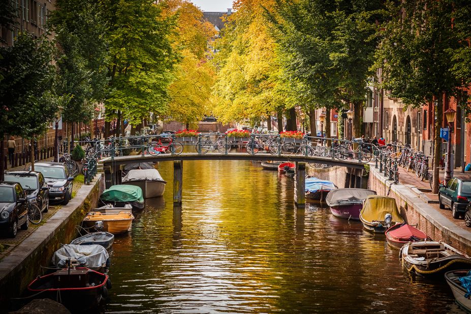 <strong>5. Netherlands.</strong> Retaining its No. 5 spot from 2021, the Netherlands is known for canals such as this picturesque waterway in Amsterdam.