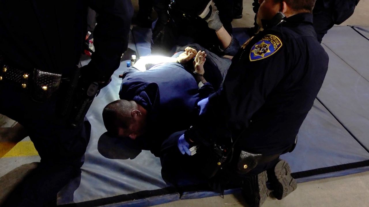 A video released by the California Highway Patrol showed Edward Bronstein being held on the ground by several officers.