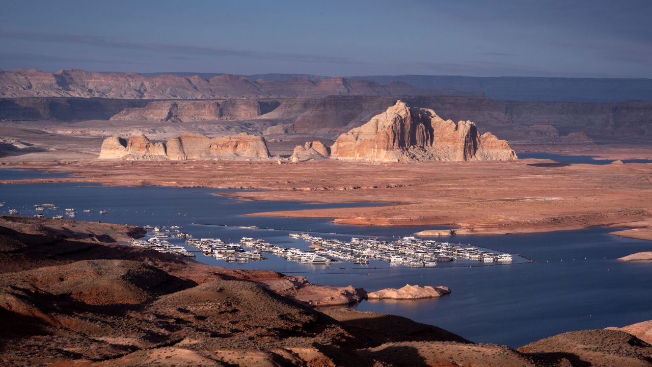 Lake Powell's Wahweap Bay and Marina on February 1 when the reservoir was at 26% of capacity.