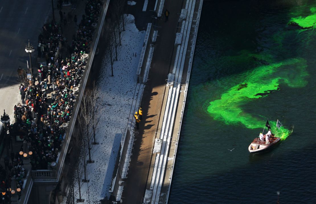 The Chicago River has been dyed green for St. Patrick's Day since 1962.
