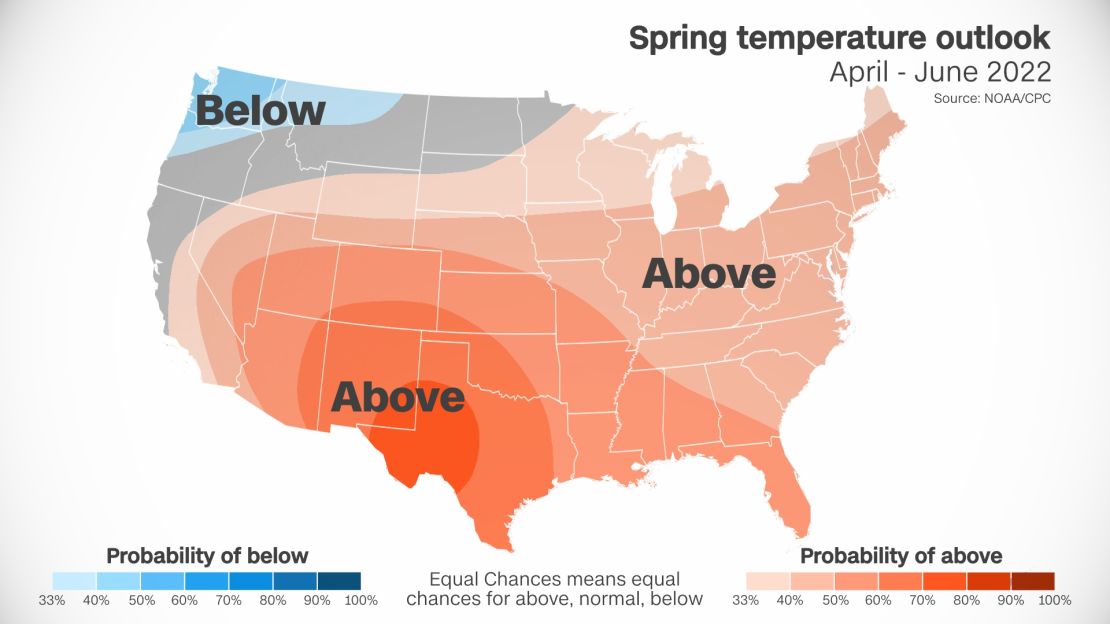 spring 2022 temperature outlook
