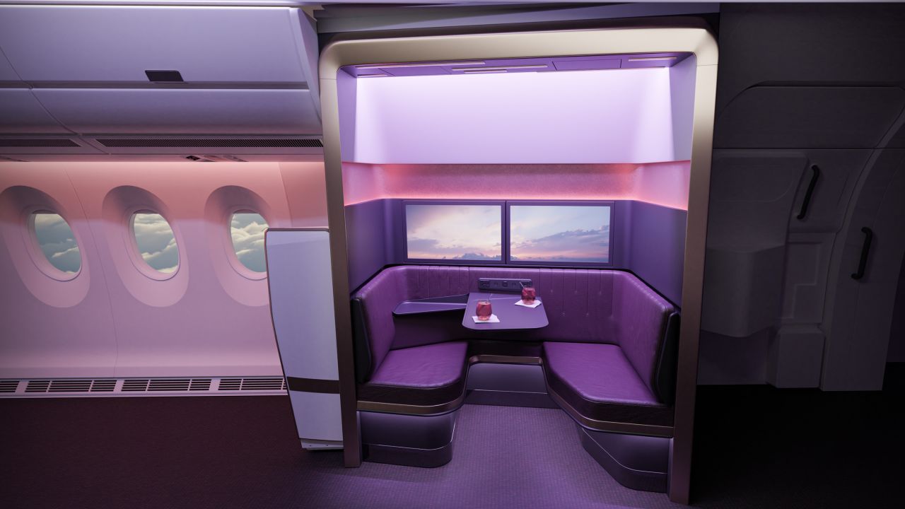 <strong>The Booth:</strong> Also shortlisted is Virgin Atlantic's The Booth. This cabin concept is designed by the UK-based airline in cooperation with the Factorydesign agency, and produced by cabin interior company AIM Altitude for Virgin Atlantic's A350's Upper Class cabins.