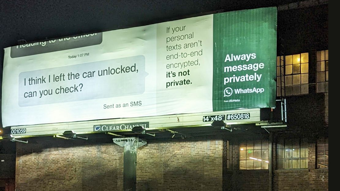 WhatsApp's new ad campaign warns against using unencrytped text messages.