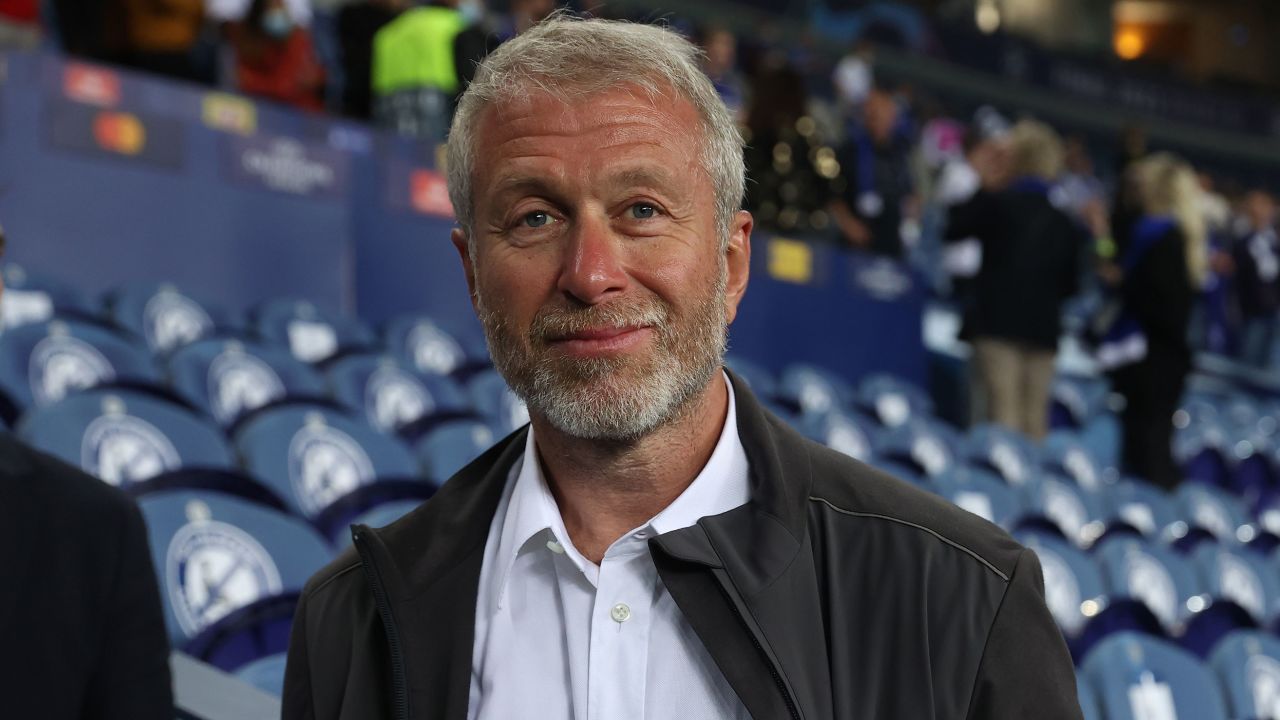 Roman Abramovich, owner of Chelsea smiles following his team's  Champions League final victory against Manchester City at Estadio do Dragao on May 29, 2021 in Porto, Portugal.