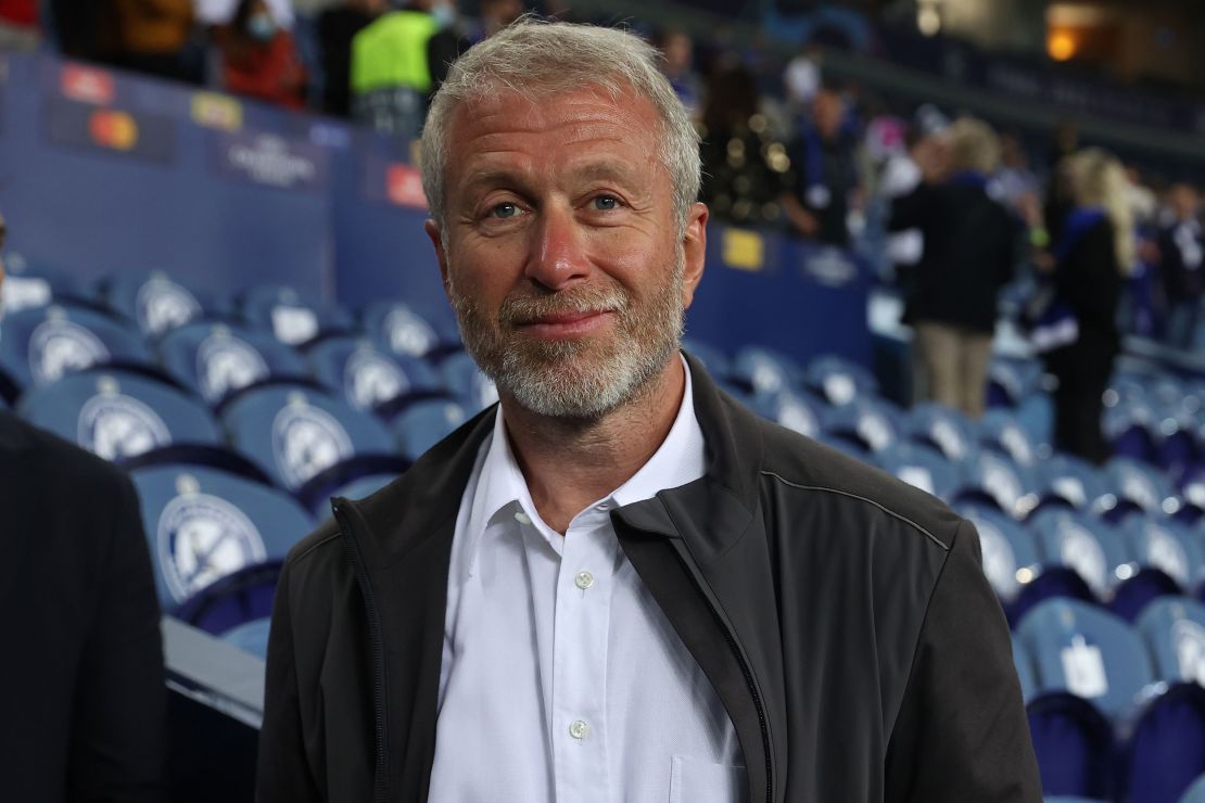 Roman Abramovich, owner of Chelsea smiles following his team's  Champions League final victory against Manchester City at Estadio do Dragao on May 29, 2021 in Porto, Portugal.
