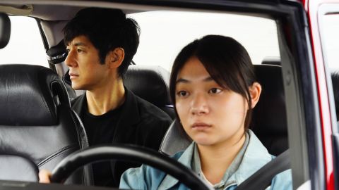 Hidetoshi Nishijima and Toko Miura as Yusuke Kafuku and Misaki Watari in "Drive My Car."