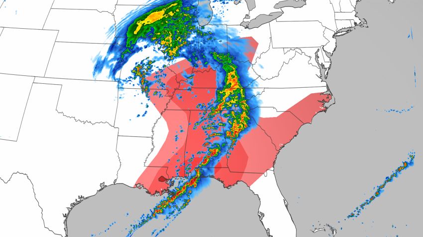 southeast storm forcast map