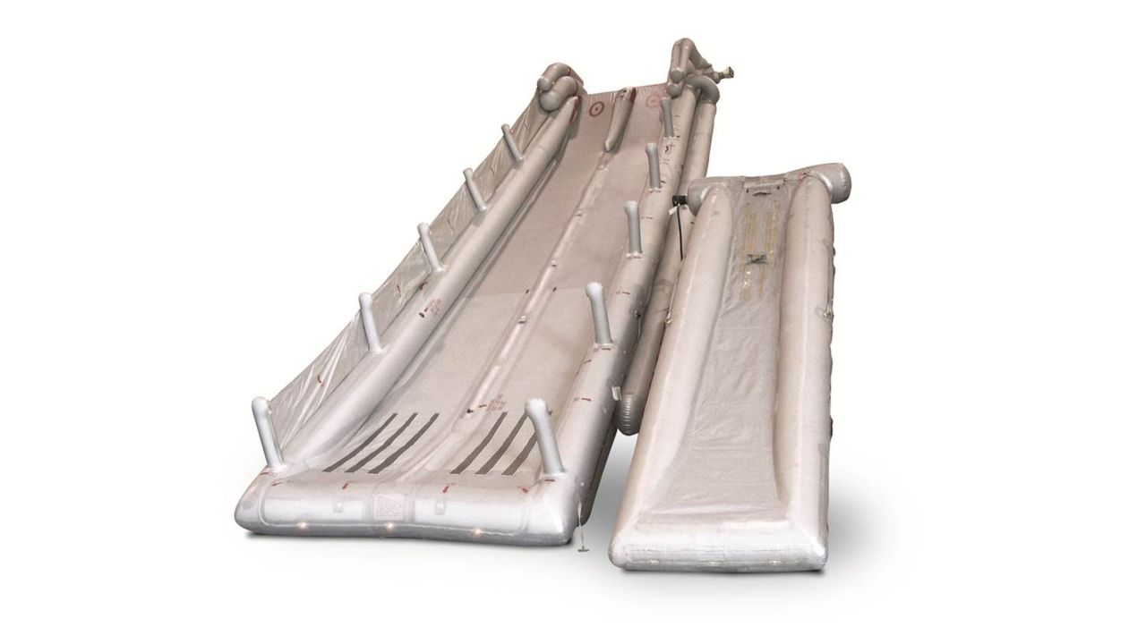 An aircraft's shape directly impacts the design of its slides.