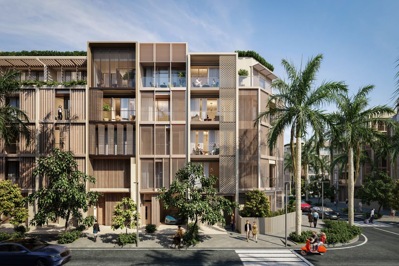 A digital impression of one of the neighborhood's residential units.
