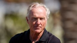 Greg Norman, CEO of Liv Golf Investments talks to the media during a practice round prior to the PIF Saudi International at Royal Greens Golf & Country Club on February 01, 2022 in Al Murooj, Saudi Arabia.