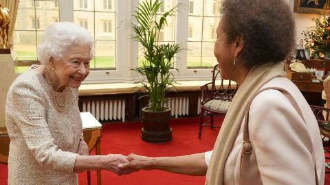The Queen held a private audience to present the Queen's Gold Medal for Poetry to Grace Nichols at Windsor Castle on Wednesday. 