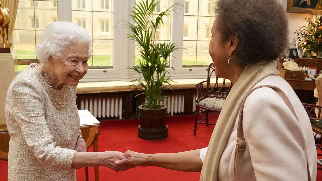 The Queen held a private audience to present the Queen's Gold Medal for Poetry to Grace Nichols at Windsor Castle on Wednesday. 