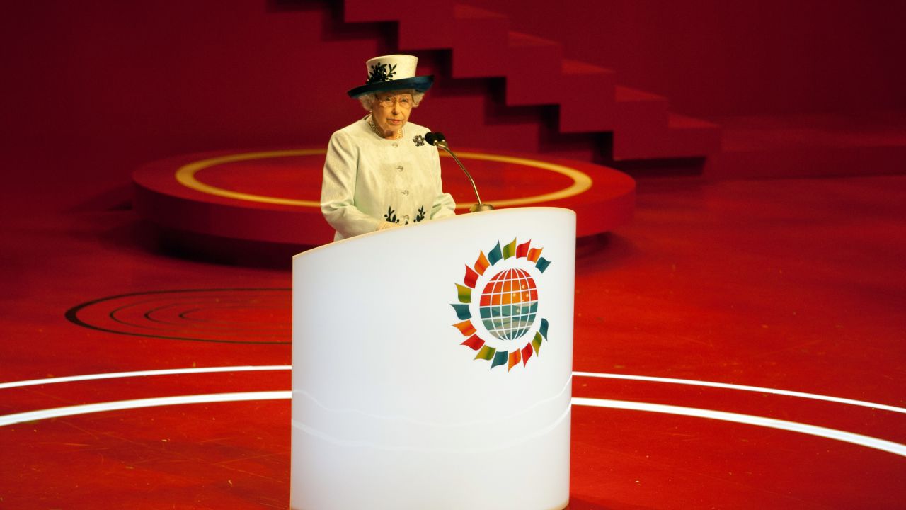 The Queen opens the 2011 Commonwealth Heads of Government Meeting in Perth, Australia.