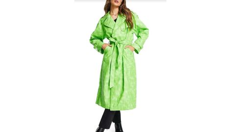 Topshop Tie-Dye Faux Leather Trench Coat