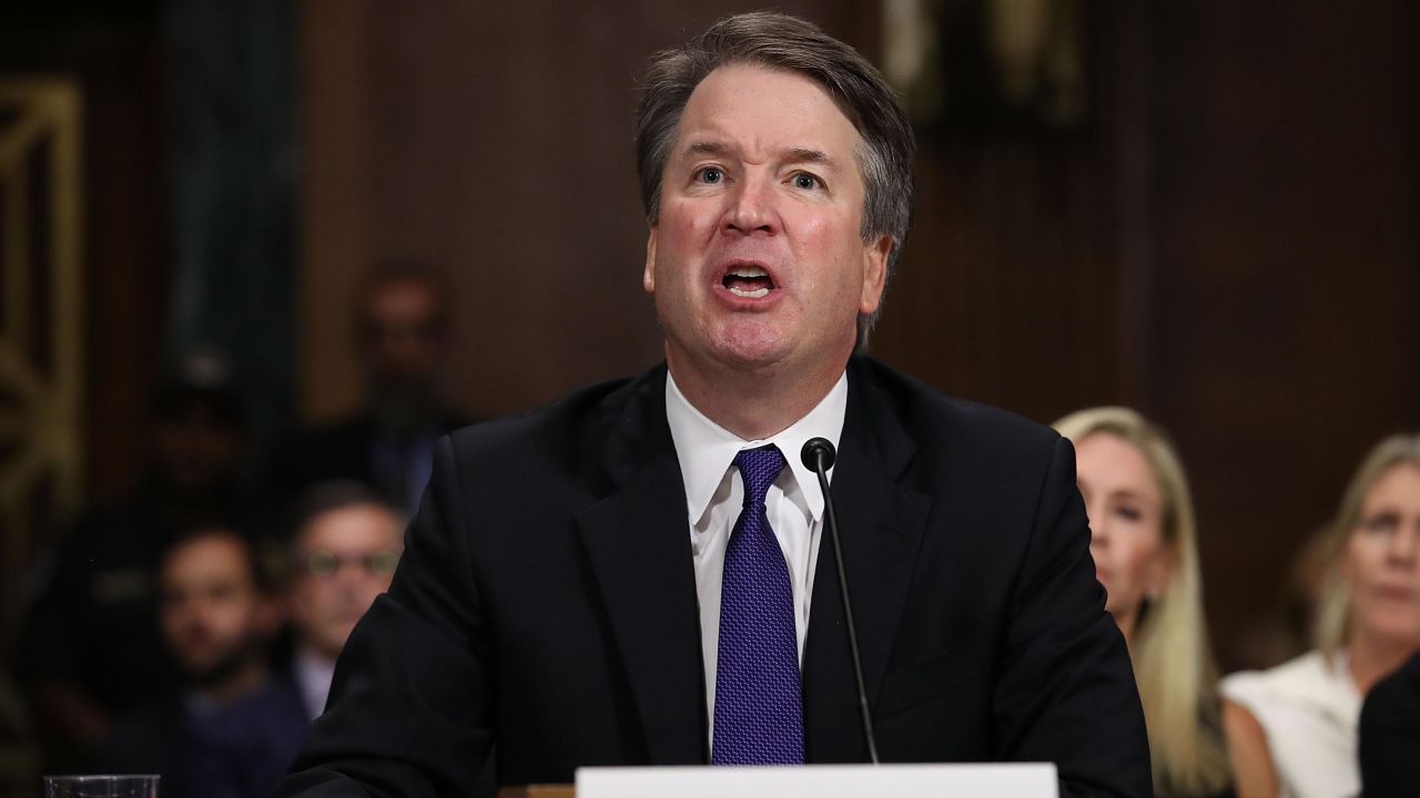 Then-nominee Brett Kavanaugh testifies to the committee in 2018.