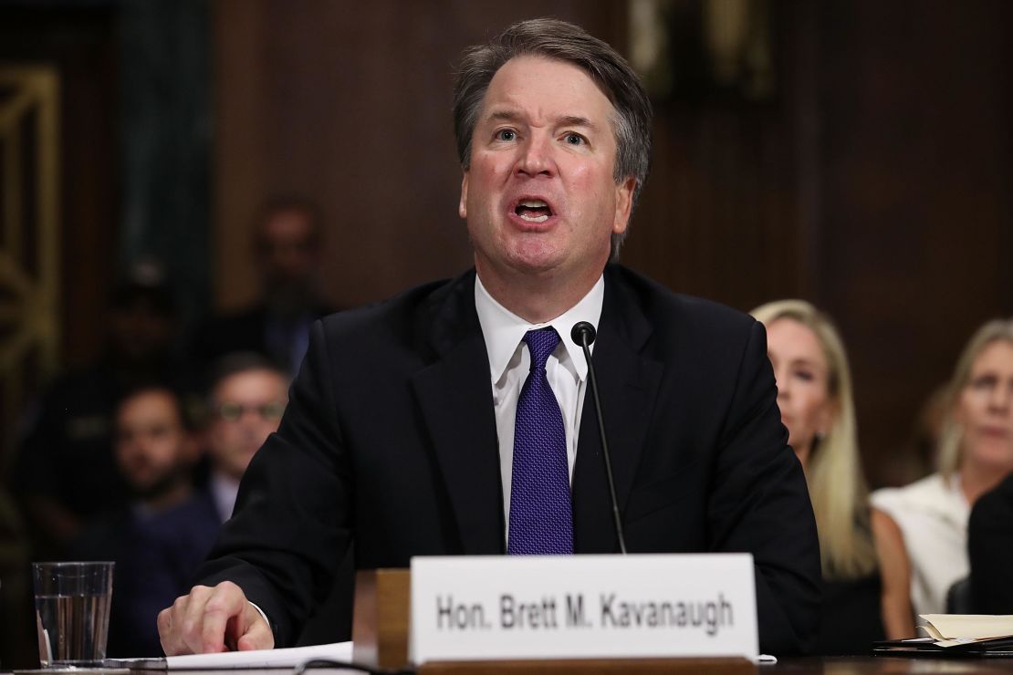 Then-nominee Brett Kavanaugh testifies to the committee in 2018.