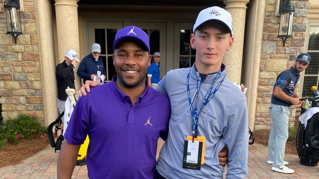 Golod poses with Harold Varner III at TPC Sawgrass during the Players Championship. 