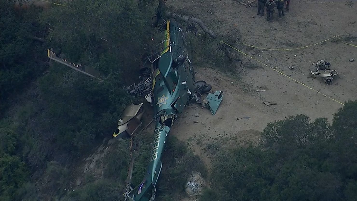 Five people were injured when a Los Angeles County Sheriff's Department aircraft crashed Saturday.