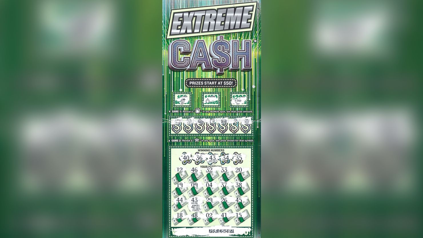 The winner claimed the EXTREME CA$H scratch-off game's top prize.