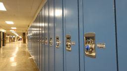 MINNEAPOLIS, USA - MARH 8: A picture shows an empty corridor and student lockers of a school complex after Minneapolis teachers announce they will go on strike on March 8, 2022, in Minneapolis, Minnesota. About 30,000 public school students will have to take a break from their education from March 8th. Members of the union have asked for teachers, with a starting salary of $35,000. (Photo by Kerem Yucel/Anadolu Agency via Getty Images)