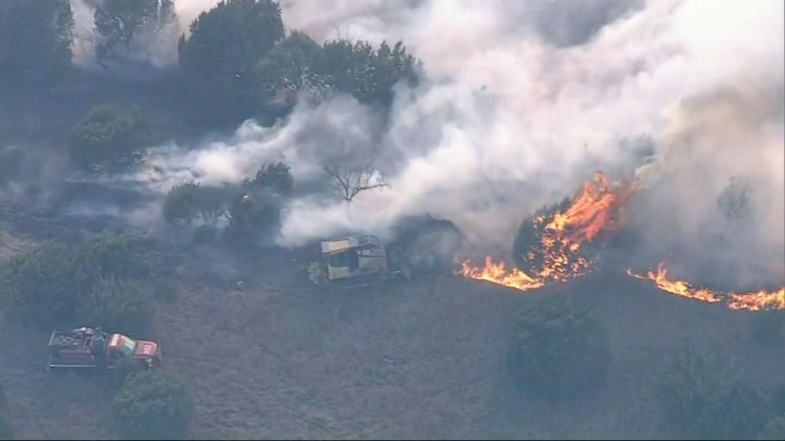 The Eastland Complex Fire rages across central Texas Sunday.