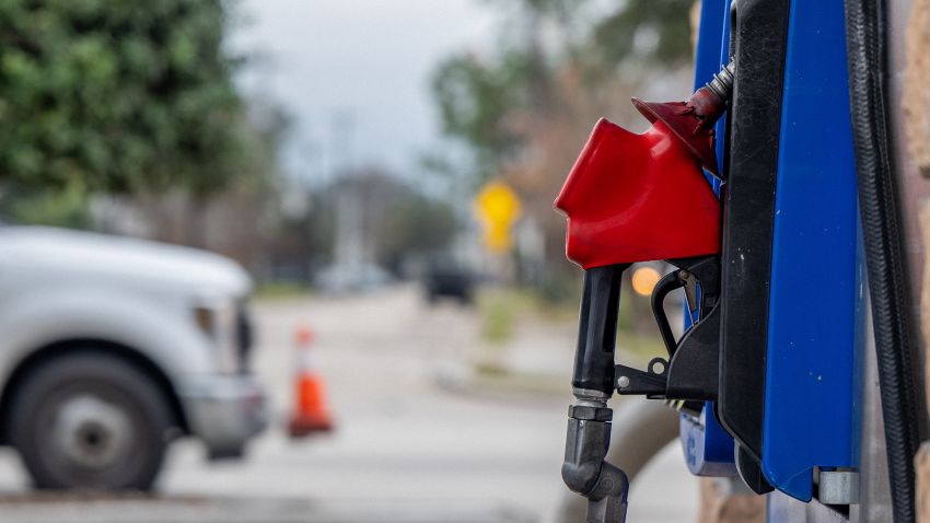 An ExxonMobil gas pump is seen on February 01, 2022 in Houston, Texas. 