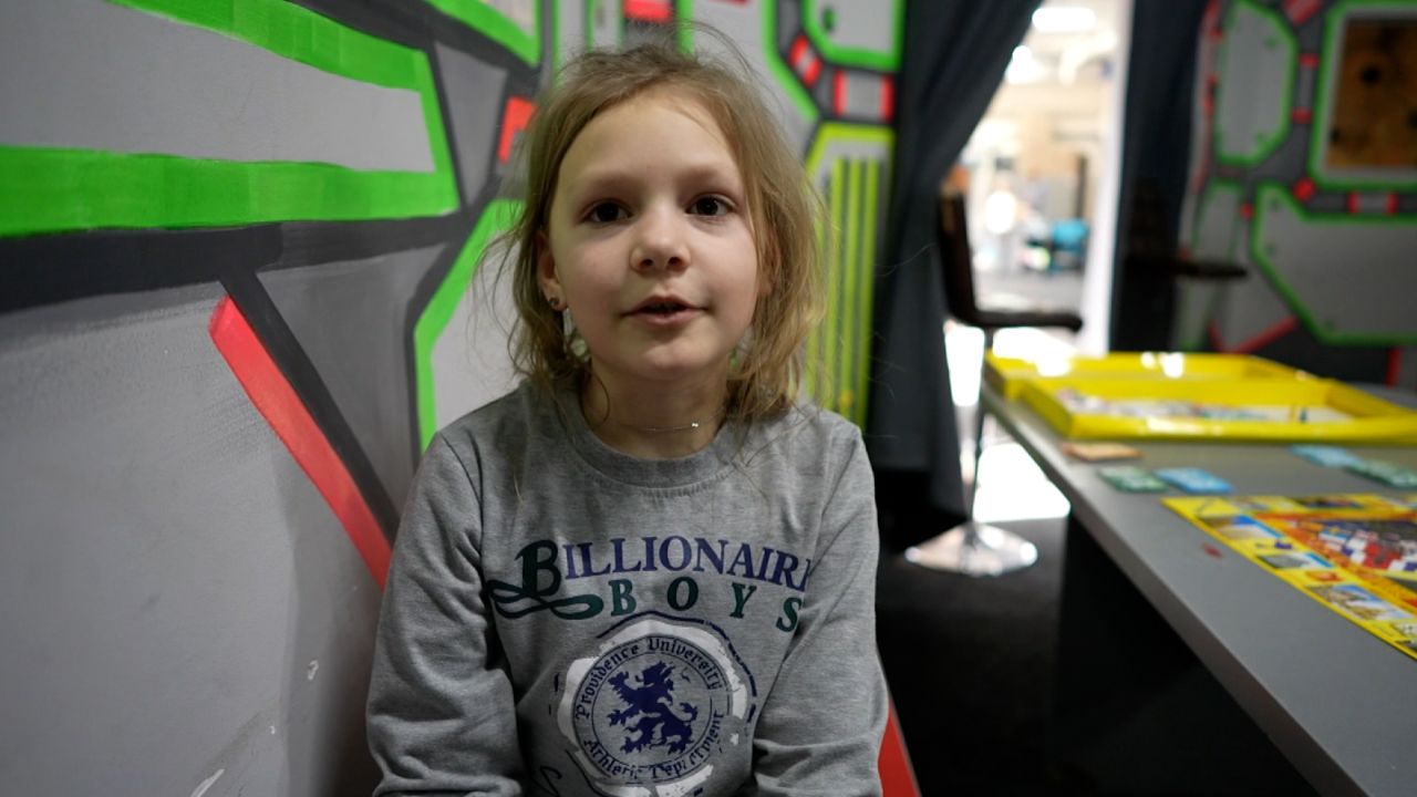 Vlada Shvets, 7, escaped from Mariupol with her parents.