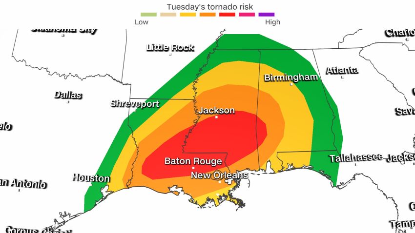 tuesay tornado risk