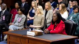 Ketanji Brown Jackson, associate justice of the U.S. Supreme Court nominee for U.S. President Joe Biden, during a Senate Judiciary Committee confirmation hearing in Washington, D.C., U.S., on Tuesday, March 22, 2022. 