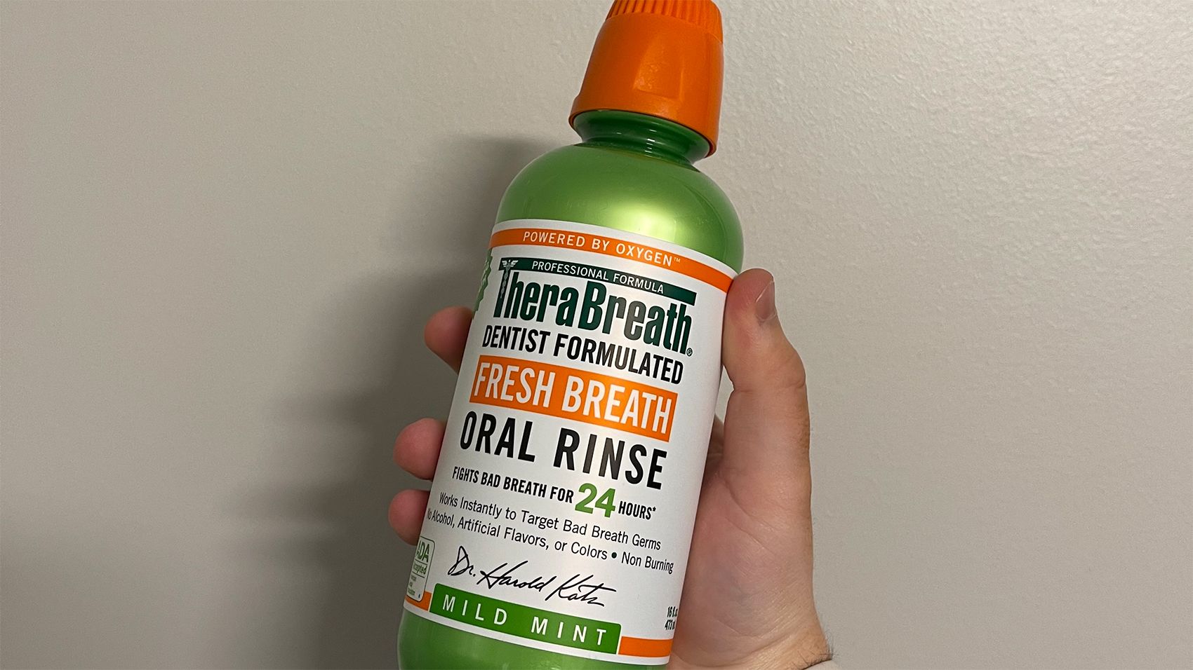 The Breath Co Fresh Breath Oral Rinse, Mild Mint, 16oz Bottle (Pack of Two)