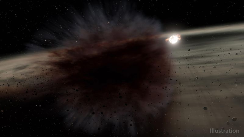 천체 충돌 후 NASA 망원경으로 발견한 거대한 파편 구름