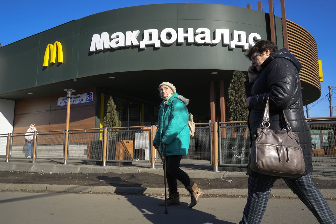 A closed McDonald's restaurant in St. Petersburg, Russia, on March 15.