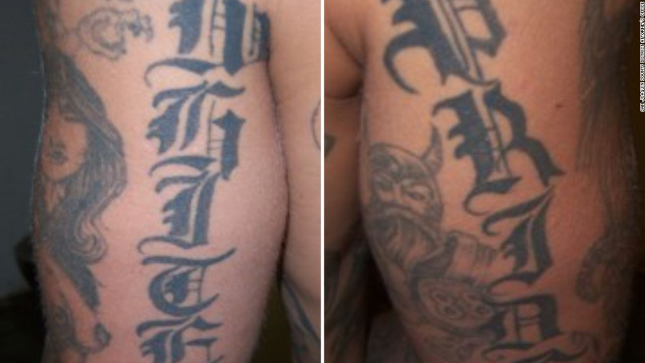 A look at some of Jeremy Jones' arm tattoos. "88" is a numerical symbol for White supremacy. "H" is the eighth letter of the alphabet -- 88 = HH, "Heil Hitler." 