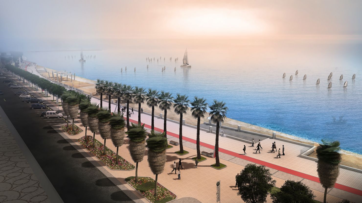 A rendering showing part of Bahrain's planned waterfront development.