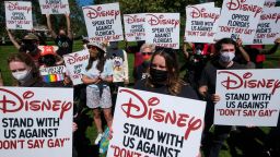 Disney employees protest against Florida's "Don't Say Gay" bill, in Glendale, California, U.S., March 22, 2022. 