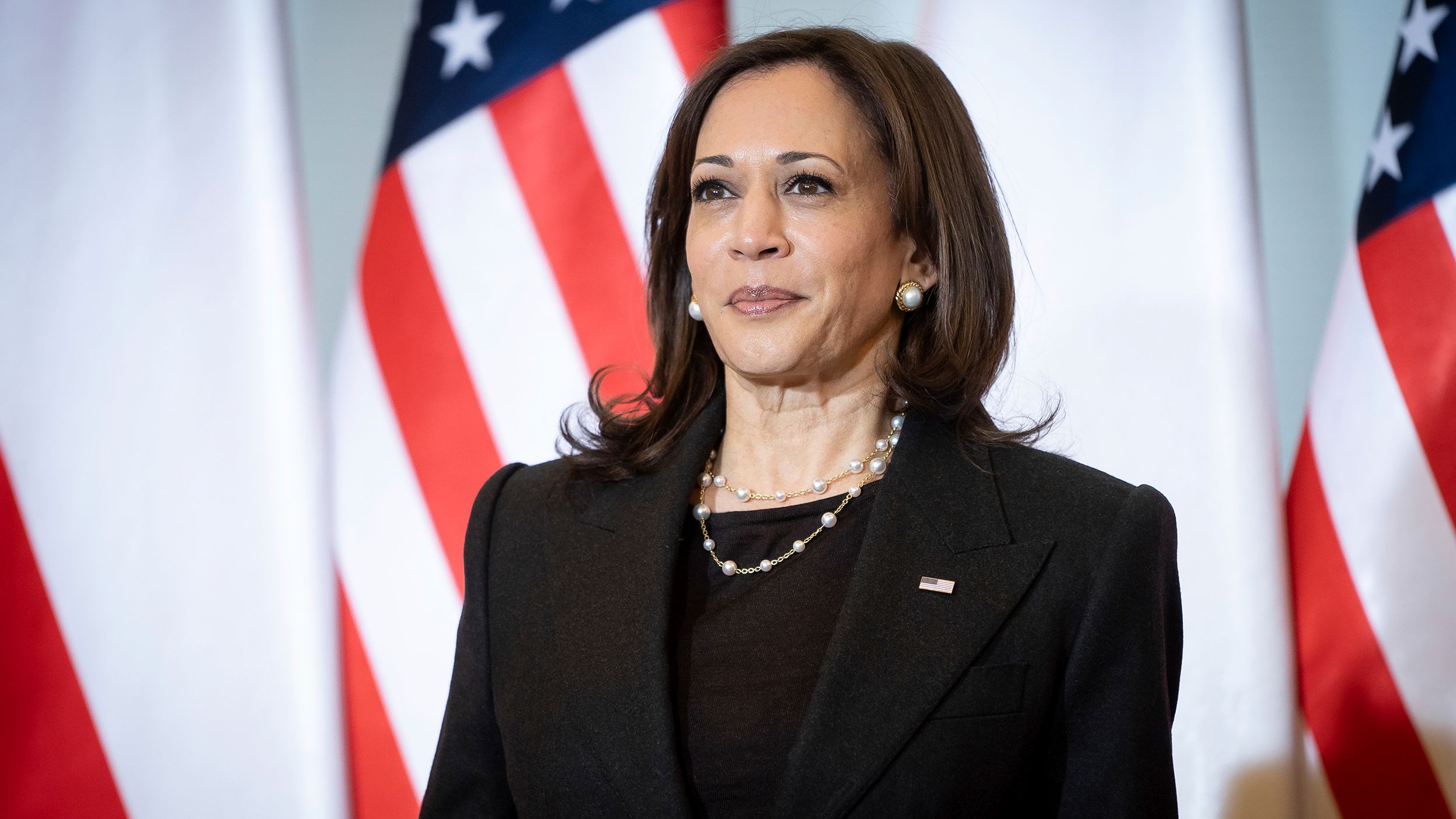 US Vice President Kamala Harris in Warsaw, Poland, on March 10, 2022.